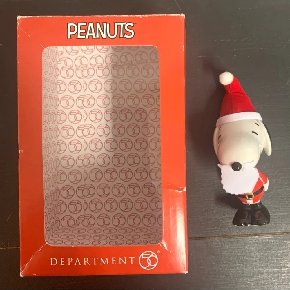 Department 56 Peanuts Santa Christmas Ornament - Red and White Vintage Snoopy